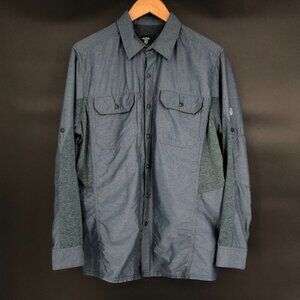 Kühl Men's Airspeed Shirt M Blue Button-Up Quick Dry Outdoor Hiking Fishing